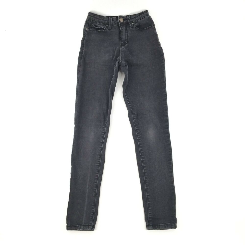 YMI Skinny Leg High Rise Jeans Size 3 Womens Solid Black Stretch Denim Jeggings